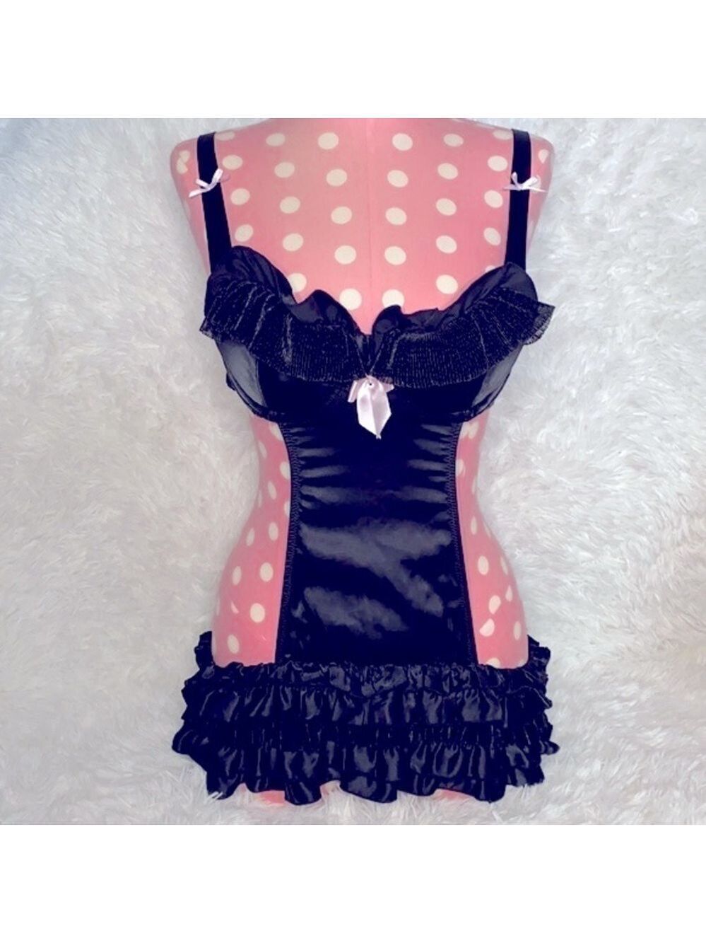 Victoria’s Secret sexy little piece black ruffle gothic little Bo Peep